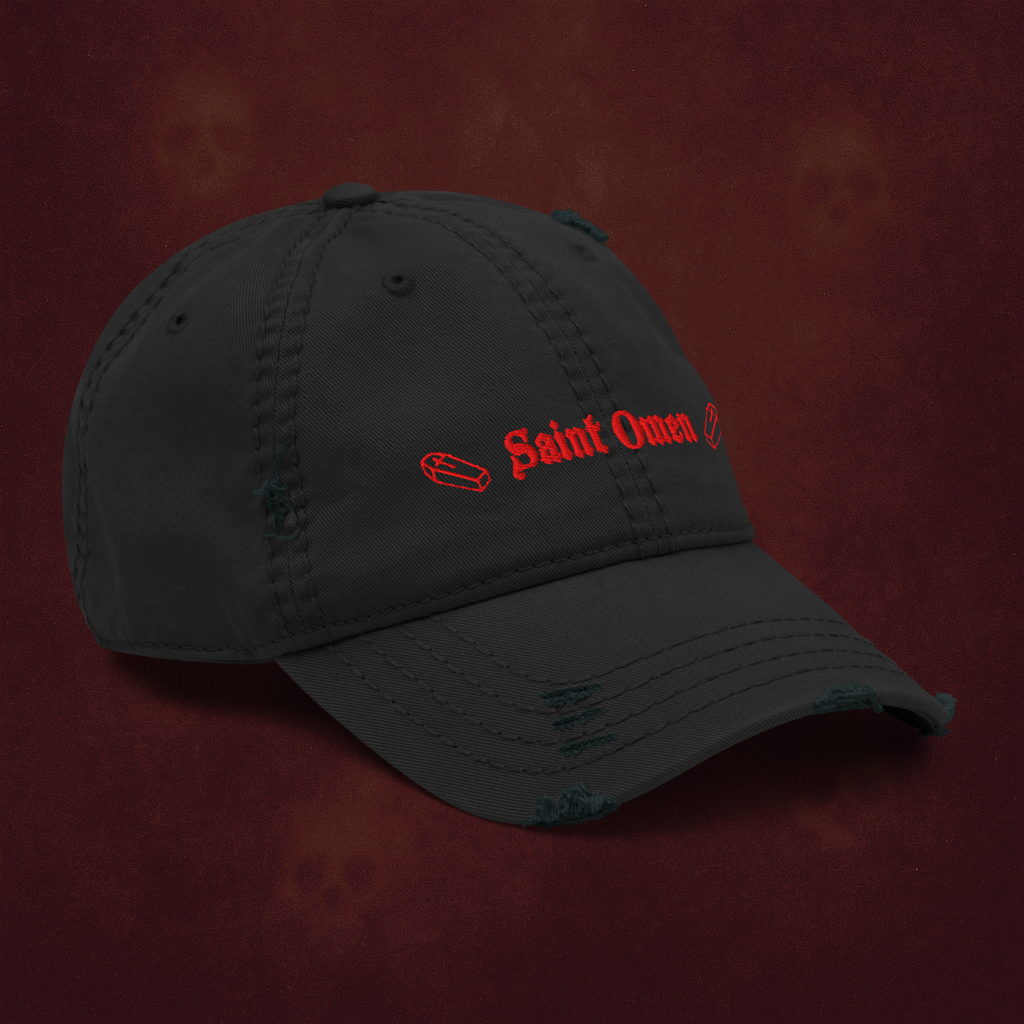 Coffin Logo Dad Hat | Distressed Saint Omen Cult Cap