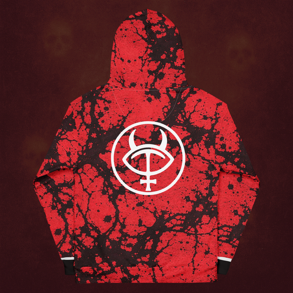 Black Vein | Allover Print Cotton Hoodie