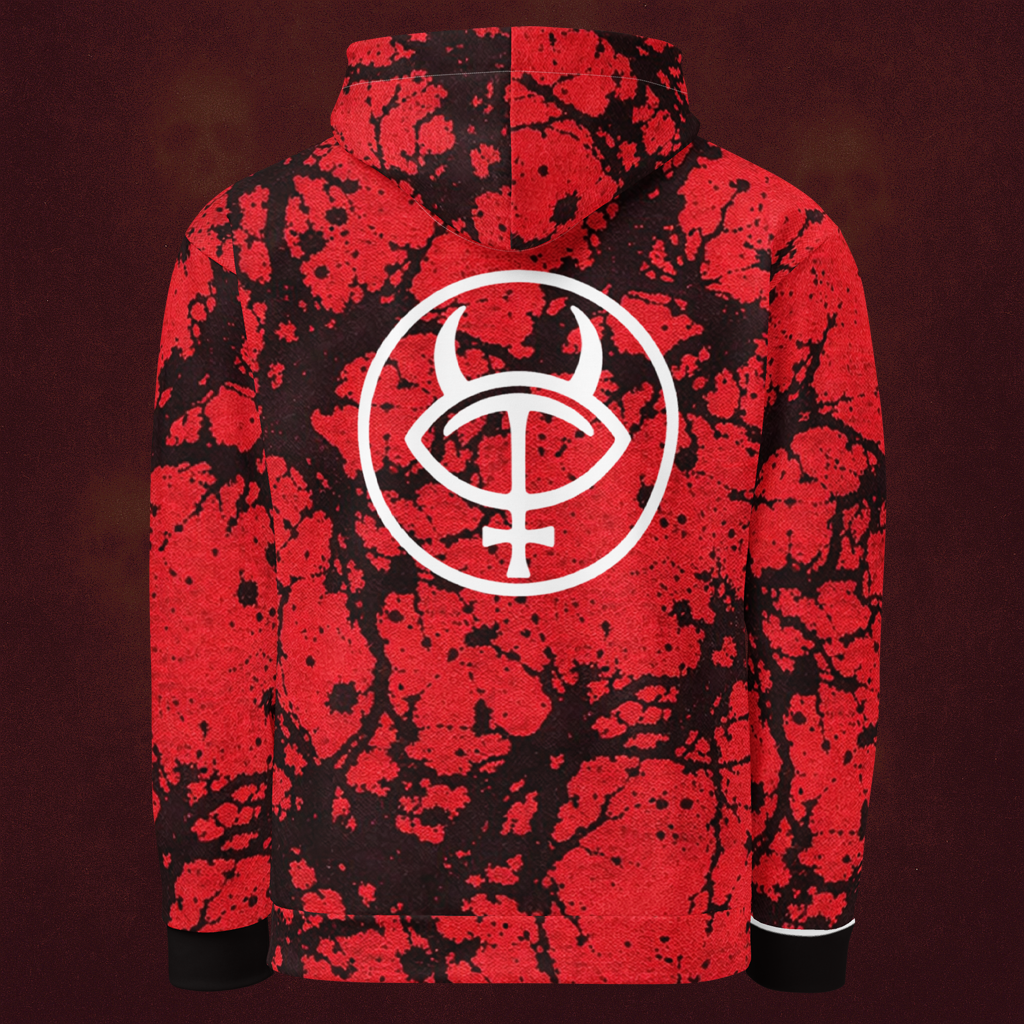 Black Vein | Allover Print Cotton Hoodie