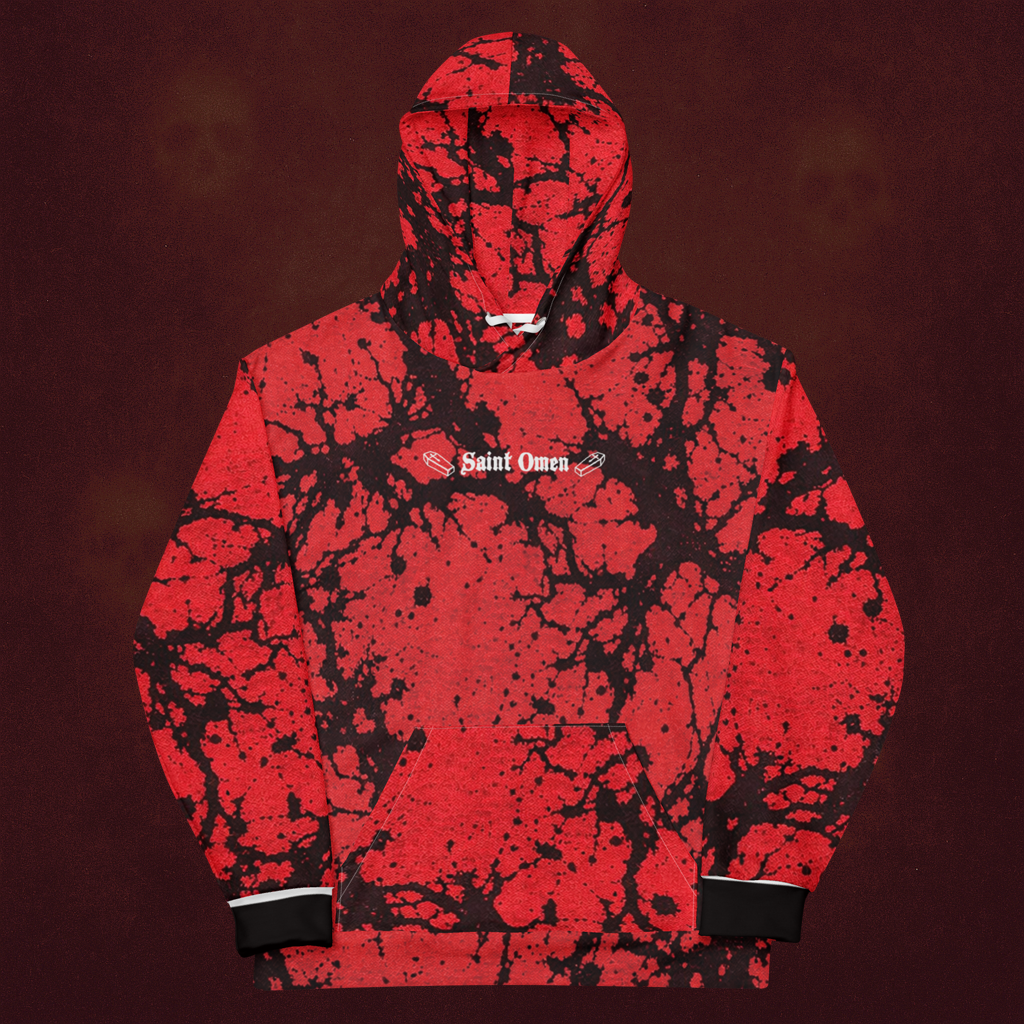 Black Vein | Allover Print Cotton Hoodie