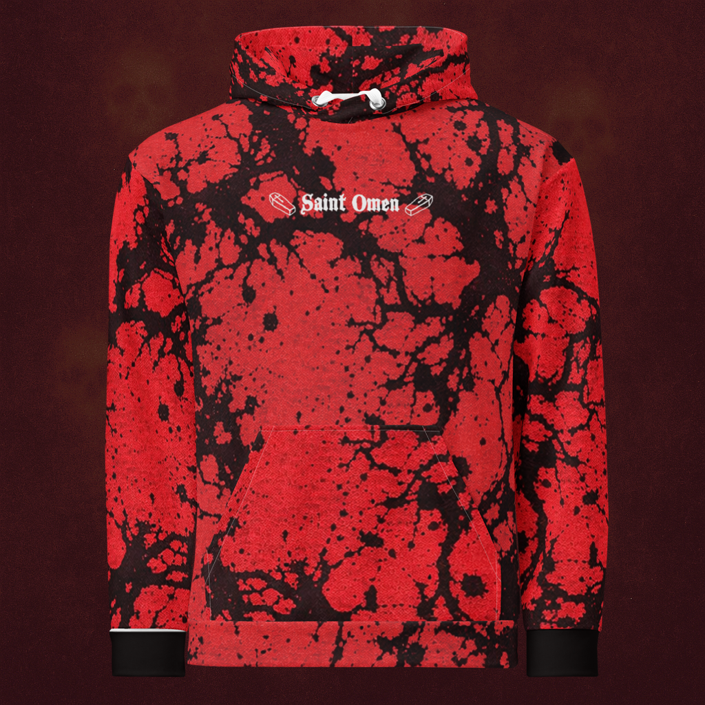 Black Vein | Allover Print Cotton Hoodie