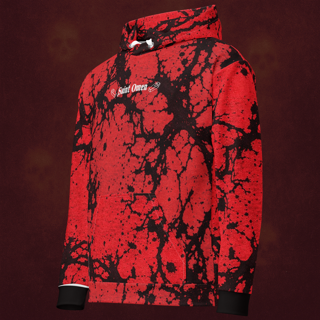 Black Vein | Allover Print Cotton Hoodie