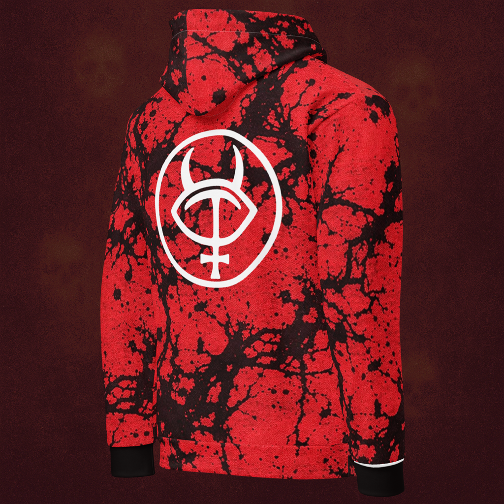 Black Vein | Allover Print Cotton Hoodie