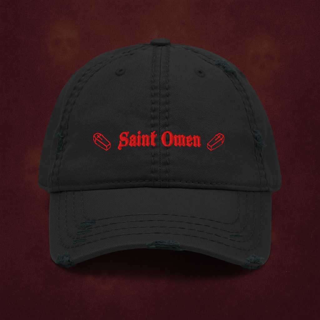 Coffin Logo Dad Hat | Distressed Saint Omen Cult Cap