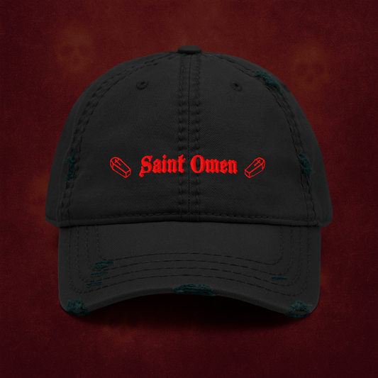 Coffin Logo Dad Hat | Distressed Saint Omen Cult Cap