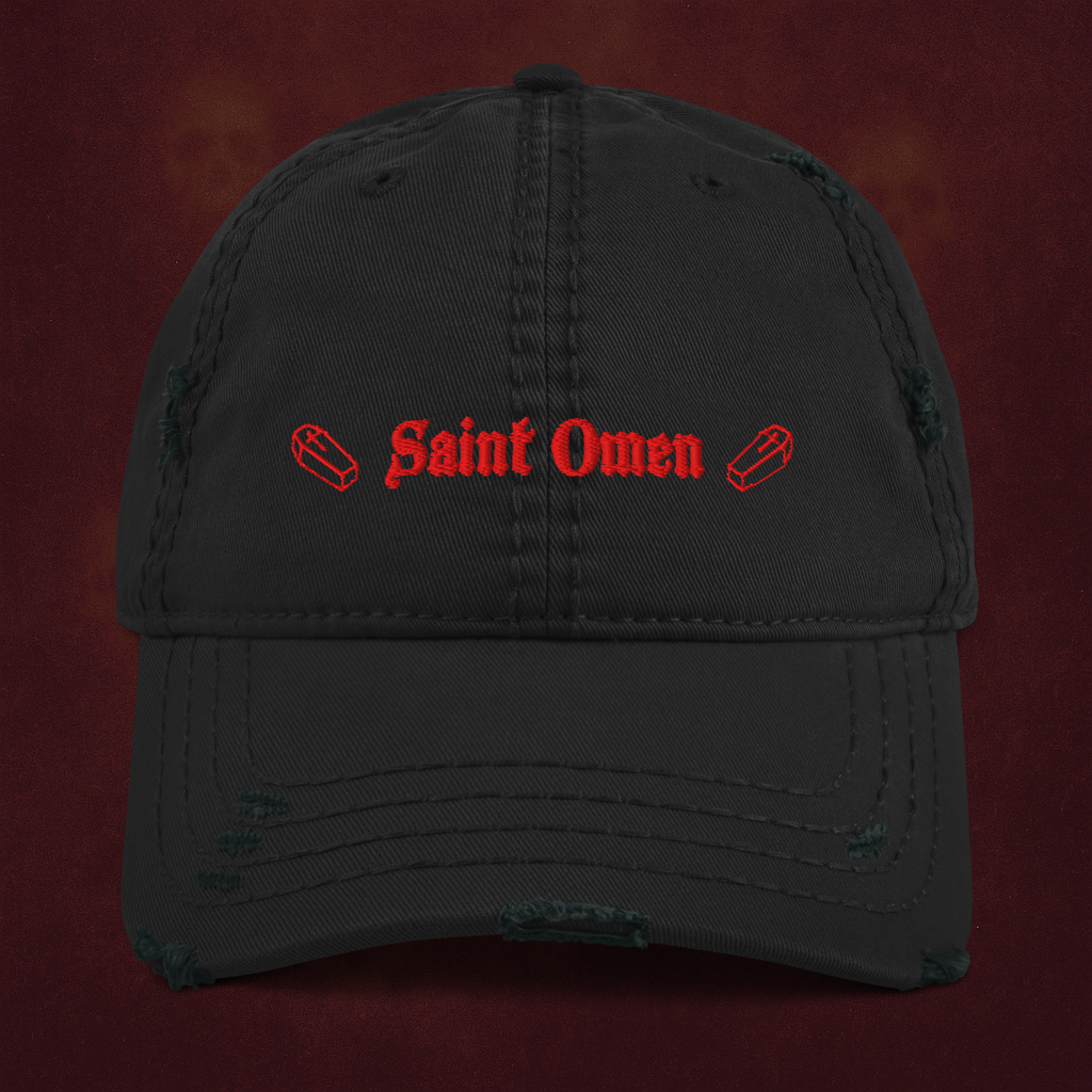 Coffin Logo Dad Hat | Distressed Saint Omen Cult Cap