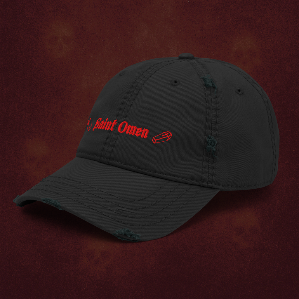 Coffin Logo Dad Hat | Distressed Saint Omen Cult Cap